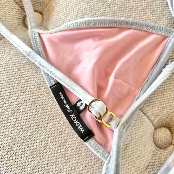 WILDFOX Intimates Velvet Cloud Print Bralette and Brief Set, Cupid, Small - Picture 7 of 8